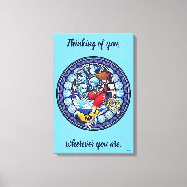 Kingdom Hearts | Blue Stained Glass Key Art Canvas Print (Front)