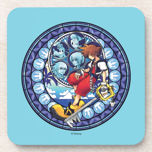 Kingdom Hearts | Blue Stained Glass Key Art Coaster (Front)