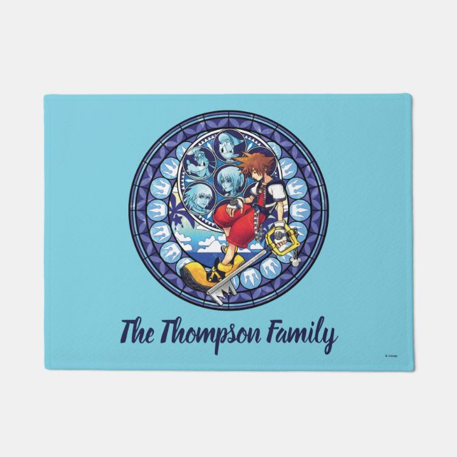 Kingdom Hearts | Blue Stained Glass Key Art Doormat (Front)