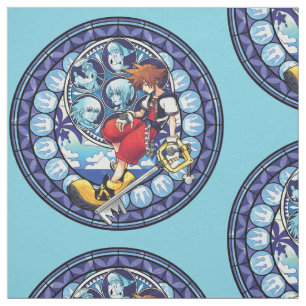 Kingdom Hearts   Blue Stained Glass Key Art Fabric