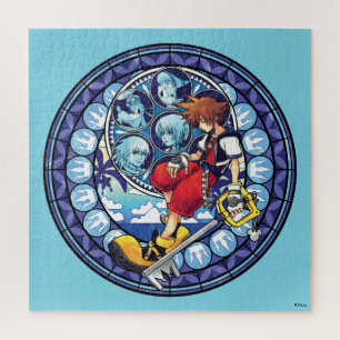 Kingdom Hearts Blue Stained Glass Key Art Jigsaw Puzzle