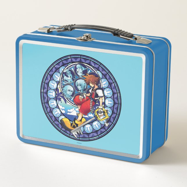 Kingdom Hearts | Blue Stained Glass Key Art Metal Lunch Box (Front)