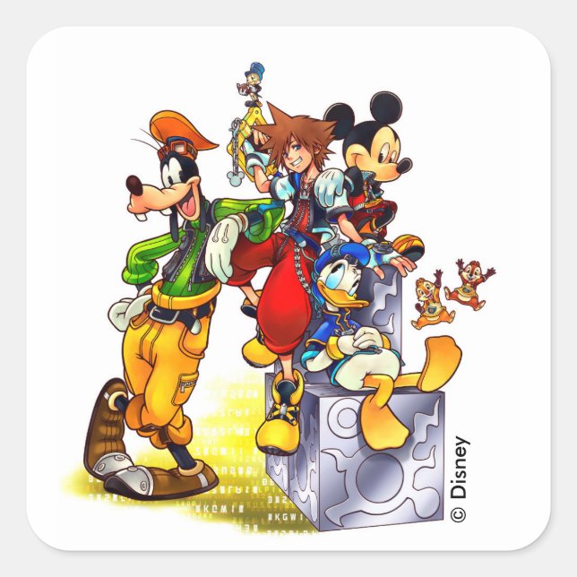 Kingdom Hearts: coded | Group Key Art Square Sticker (Front)