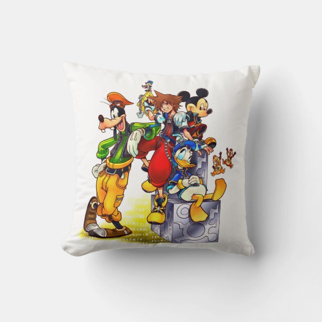 Kingdom Hearts: coded | Group Key Art Throw Pillow (Front)