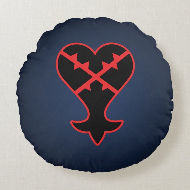 Kingdom Hearts | Emblem Heartless Symbol Round Pillow (Front)