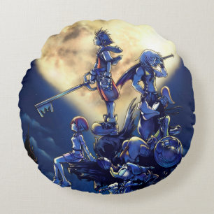 Kingdom Hearts   Heart Moon Box Art Round Pillow