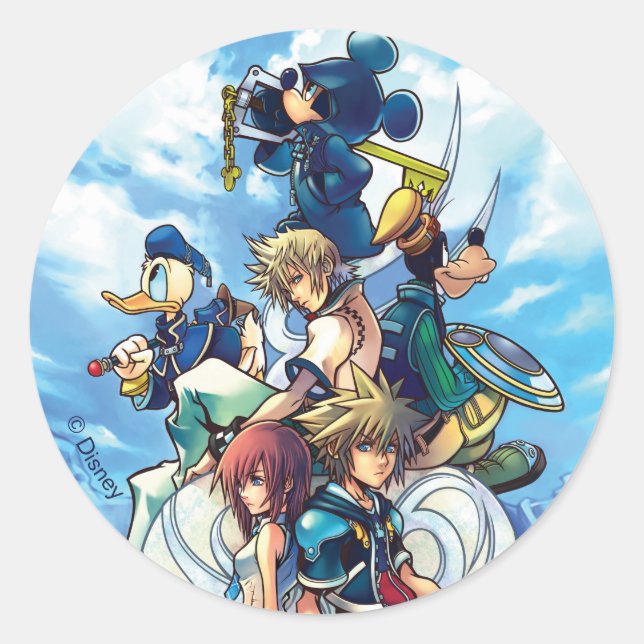 Kingdom Hearts II | Game Box Art Classic Round Sticker (Front)