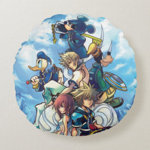Kingdom Hearts II Game Box Art Round Pillow