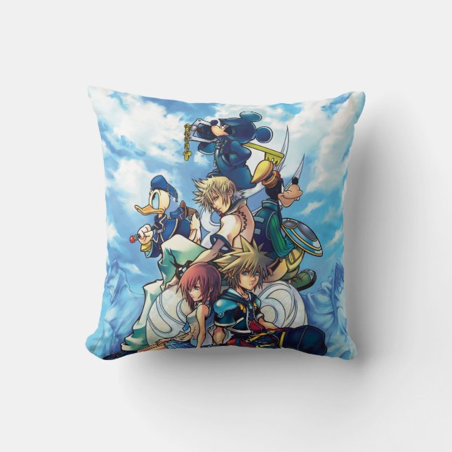Kingdom Hearts II | Game Box Art Throw Pillow (Front)