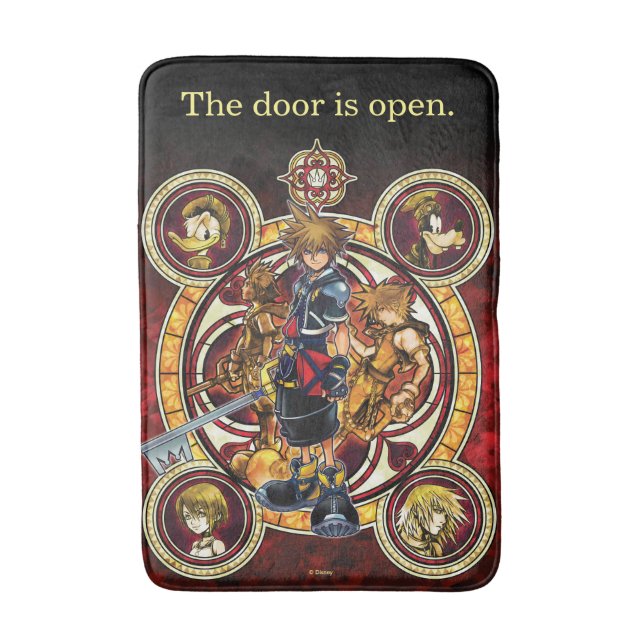 Kingdom Hearts II | Gold Stained Glass Key Art Bath Mat (Front Vertical)