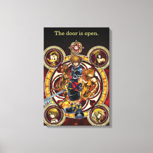 Kingdom Hearts II   Gold Stained Glass Key Art Canvas Print