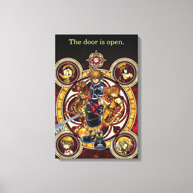 Kingdom Hearts II | Gold Stained Glass Key Art Canvas Print (Front)