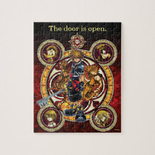 Kingdom Hearts II Gold Stained Glass Key Art Jigsaw Puzzle