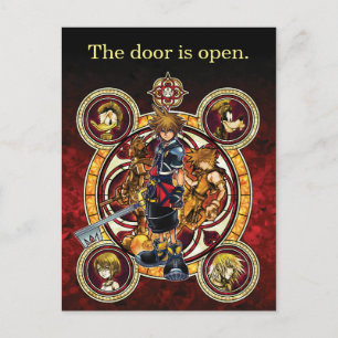 Kingdom Hearts II   Gold Stained Glass Key Art Postcard