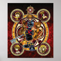 Kingdom Hearts II | Gold Stained Glass Key Art