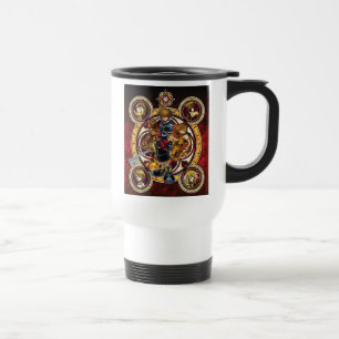 Kingdom Hearts II Gold Stained Glass Key Art Travel Mug