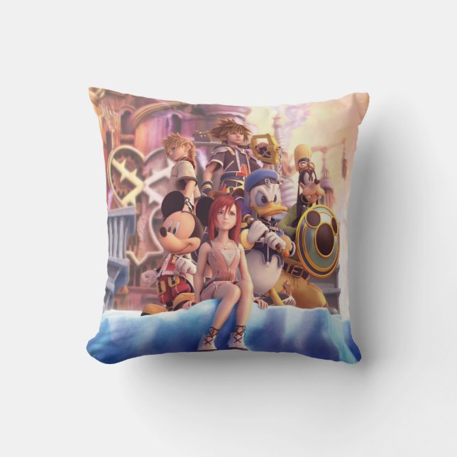 Kingdom Hearts II | Hollow Bastion Key Art Throw Pillow (Front)