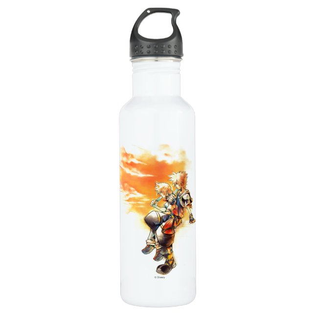 Kingdom Hearts II | Roxas & Sora Eating Ice Pops 710 Ml Water Bottle (Front)