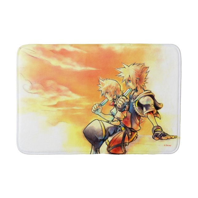 Kingdom Hearts II | Roxas & Sora Eating Ice Pops Bath Mat (Front)