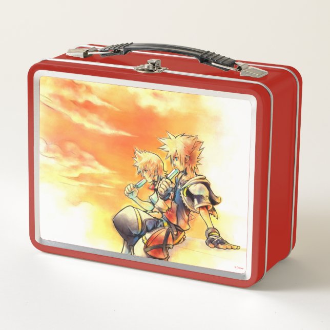Kingdom Hearts II | Roxas & Sora Eating Ice Pops Metal Lunch Box (Front)