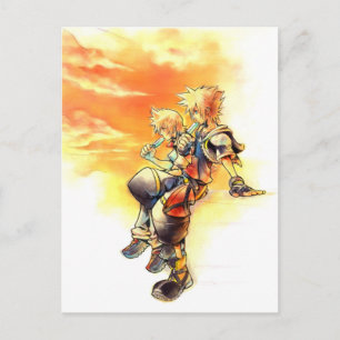 Kingdom Hearts II Roxas & Sora Eating Ice Pops Postcard