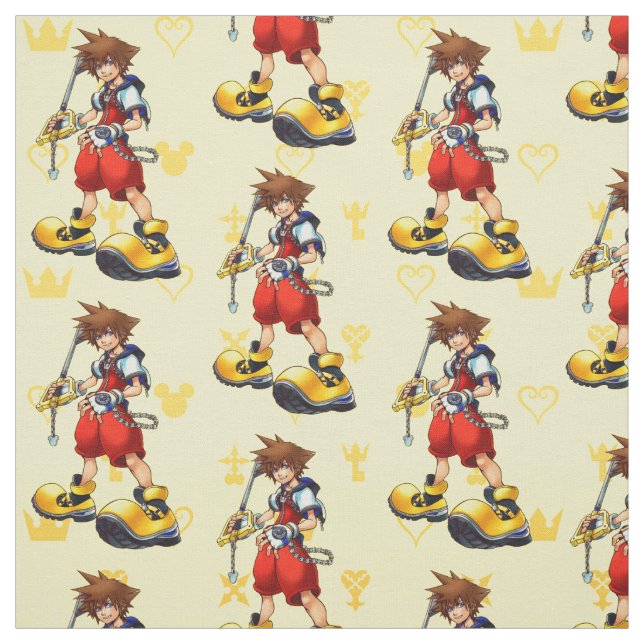 Kingdom Hearts | Sora Character Illustration Fabric (Swatch)