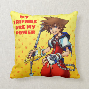 Kingdom Hearts   Sora Character Illustration Throw Pillow