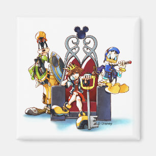 Kingdom Hearts   Sora, Donald, & Goofy On Throne Magnet