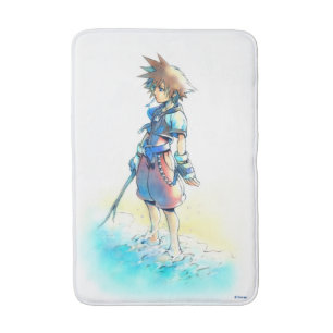 Kingdom Hearts   Sora On Beach Watercolor Bath Mat