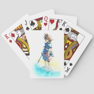 Kingdom Hearts | Sora On Beach Watercolor Playing Cards