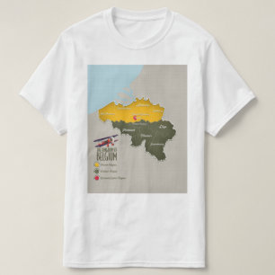 Kingdom of Belgium beautiful map T-Shirt