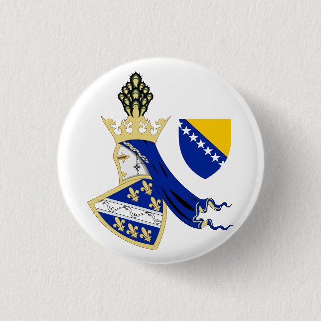 Kingdom of Bosnia coat of arms 1 Inch Round Button (Front)