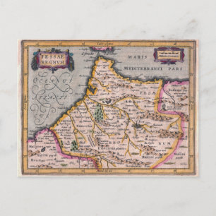 Kingdom of Fez - Antique Map of Morocco Postcard