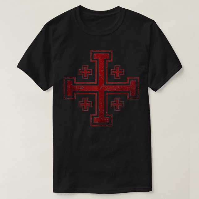 Kingdom of Jerusalem Cross Knights Templar  T-Shirt (Design Front)