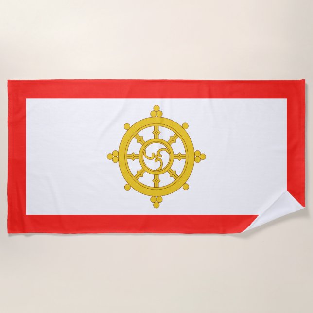 Kingdom of Sikkim Flag Beach Towel (Front)