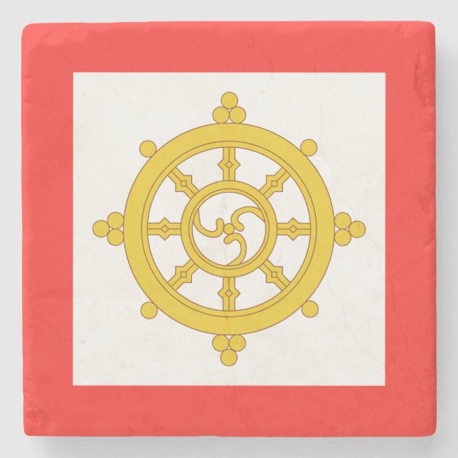 Kingdom of Sikkim Flag Stone Coaster (Front)