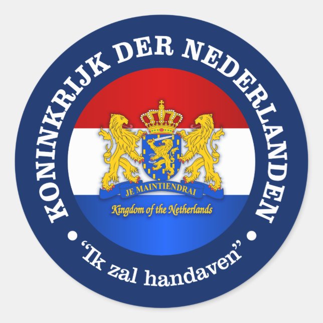 Kingdom of the Netherlands Classic Round Sticker (Front)