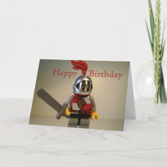 Kingdoms Lion Chevalier Minifig Bonne carte d'anni (Devant)