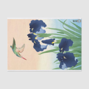 Kingfisher above Irises by Ohara Koson Tissue Paper