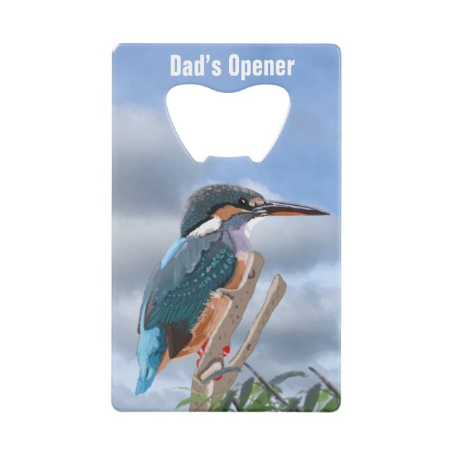 Kingfisher and Willow editable   Credit Card Bottle Opener (Front)