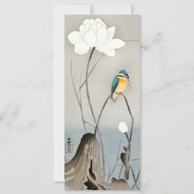 Kingfisher avec Fleur Lotus - Ohara Koson - Carte (Devant)