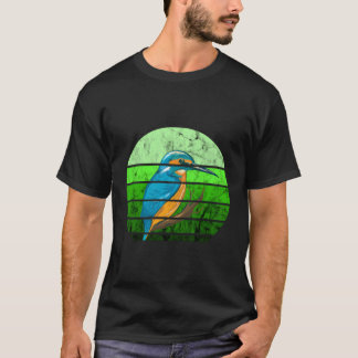 Kingfisher Bird Birding Vintage Sunset Watching Bi T-Shirt