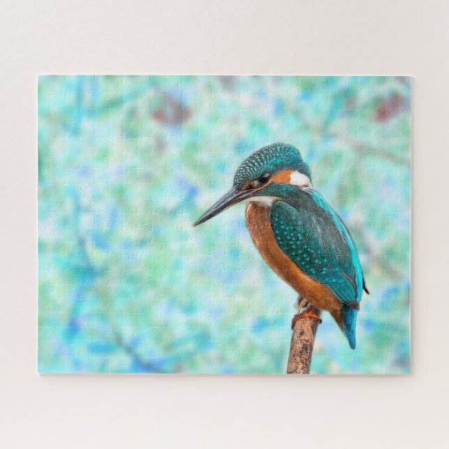Kingfisher Bird Blue Abstract Jigsaw Puzzle (Horizontal)