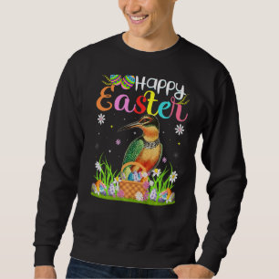 Kingfisher Bird Bunny Egg Hunt Funny Kingfisher Ha Sweatshirt