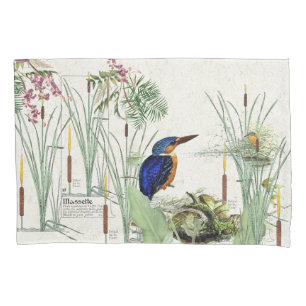 Kingfisher Bird Cattails Pond Wildlife Pillowcase