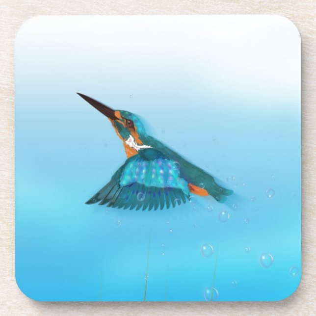 Kingfisher Bird Coaster (Front)