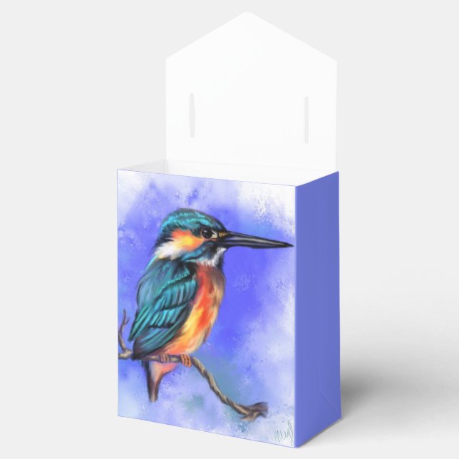 Kingfisher Bird Favour Box - Customizable (Opened)