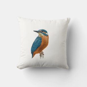 Kingfisher Bird Throw Pillow
