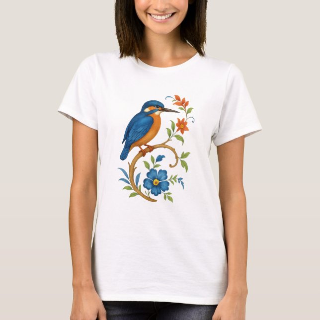 Kingfisher bird Vintage Porcelaine T-Shirt (Front)