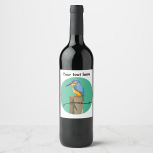 Kingfisher Bird Wine Label